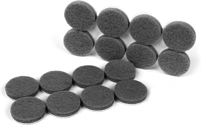 Slipstick Premium Wool Felt Furniture Feet Pads/Chair Leg Floor Protectors (1 Inch Round) Includes 16 Wool Blended Felt Feet Pads with Peel and Stick Adhesive, Gray, CB113