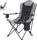 Aohanoi Camping Chairs, Portable Camp Chairs for Heavy People with Adjustable Angled Backrest, Outdoor Folding Camping Chairs for Outside Supports up to 350lbs, Carry Bag Included