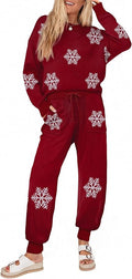 Ekouaer Women's 2 Piece Lounge Set Long Sleeve Knit Pajamas Sweatsuit Jogger Pant Outfits With Pockets S-XXL