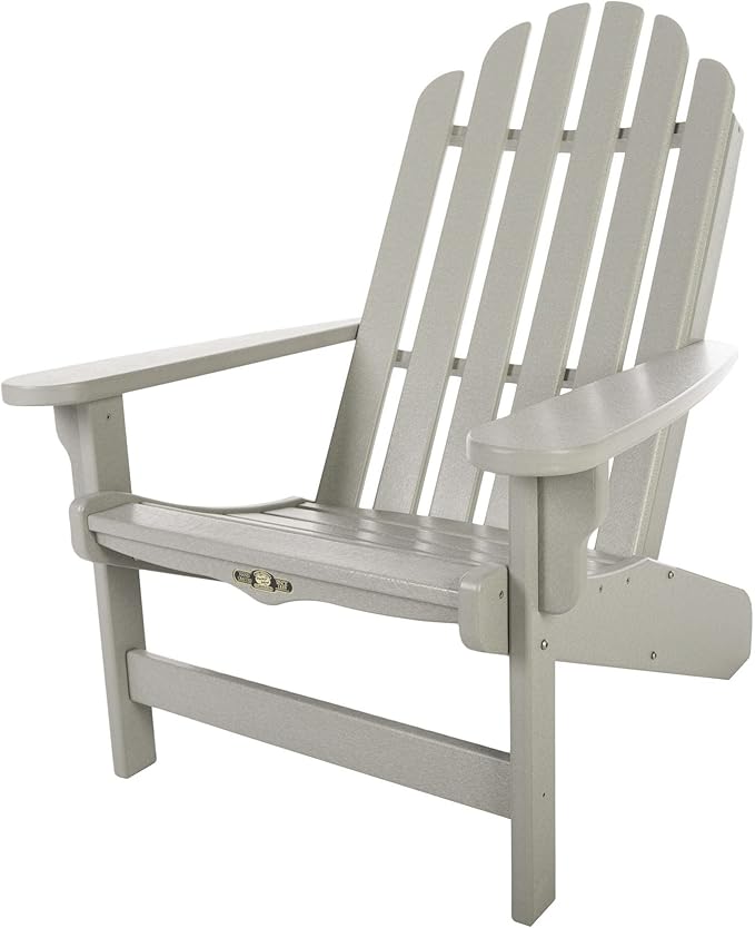 Original Pawleys Island Gray DuraWood Essentials Adirondack Chair – Eco-Friendly Recycled Material, Stainless Steel Hardware, Smooth Fit N Finish, Handcrafted in The Carolinas