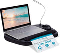 BIRDROCK HOME Oversized Lap Desk with Memory Foam Cushion - Portable w/USB Light & Wrist Rest, Ideal for Work from Home, Students & Gaming, Ergonomic Design for Comfort - Matte Black