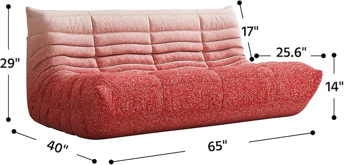 Bean Bag Chair, Fireside Chair, Large Bean Bag Chair for Adults, Bean Bag Chairs for Teens with High-Resilience Foam, Non-Slip Base Floor Lounge Sofa,Living Room (Gradient White-Pink, 3-Seater)