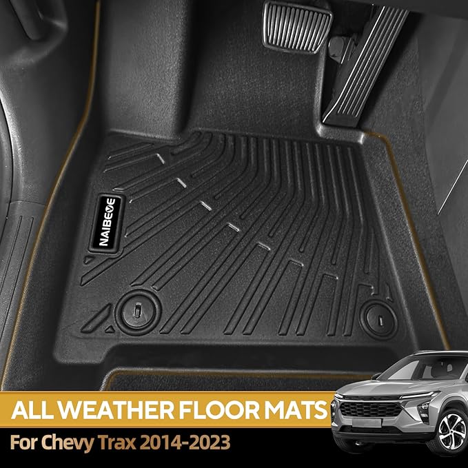 Naibeve Floor Mats for Chevy Trax 2014-2023-All Weather for Chevrolet Trax Floor Mats & Cargo Mat & Backrest Mats Waterproof Interior Accessories