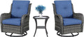Belord Patio Swivel Rocking Chairs - Outdoor Wicker Glider Swivel Rcoker, 3 Pieces Patio Wicker Furniture Sets for Porch Includes 2 Swivel Rocking Chair and 1 Side Table