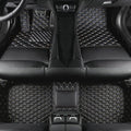 TAHALI Custom Colors Car Floor Mats Black Pink for 99.9% Sedan SUV Sports， All-Weather Liners Car Floor mat，Luxury Leather Automotive Floor Mats (Black Beige,3D Floor Mats)