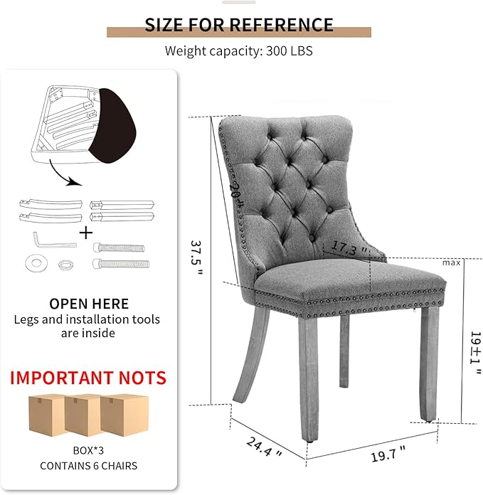 YeahFurn Black Mid Century Modern Dining Chairs Set of 6, Velvet Upholstered Kitchen & Dining Room Chairs with Nailhead Trim & Solid Wood Legs, Elegant Sillas De Comedor (Black, 6 Pcs)