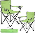 2 Pack Lightweight Camping Chairs, 300LBS Heavy-Duty Portable Folding Chairs with Carry Bag, Compact Design for Camping, Beach, Picnics, and Outdoor Event