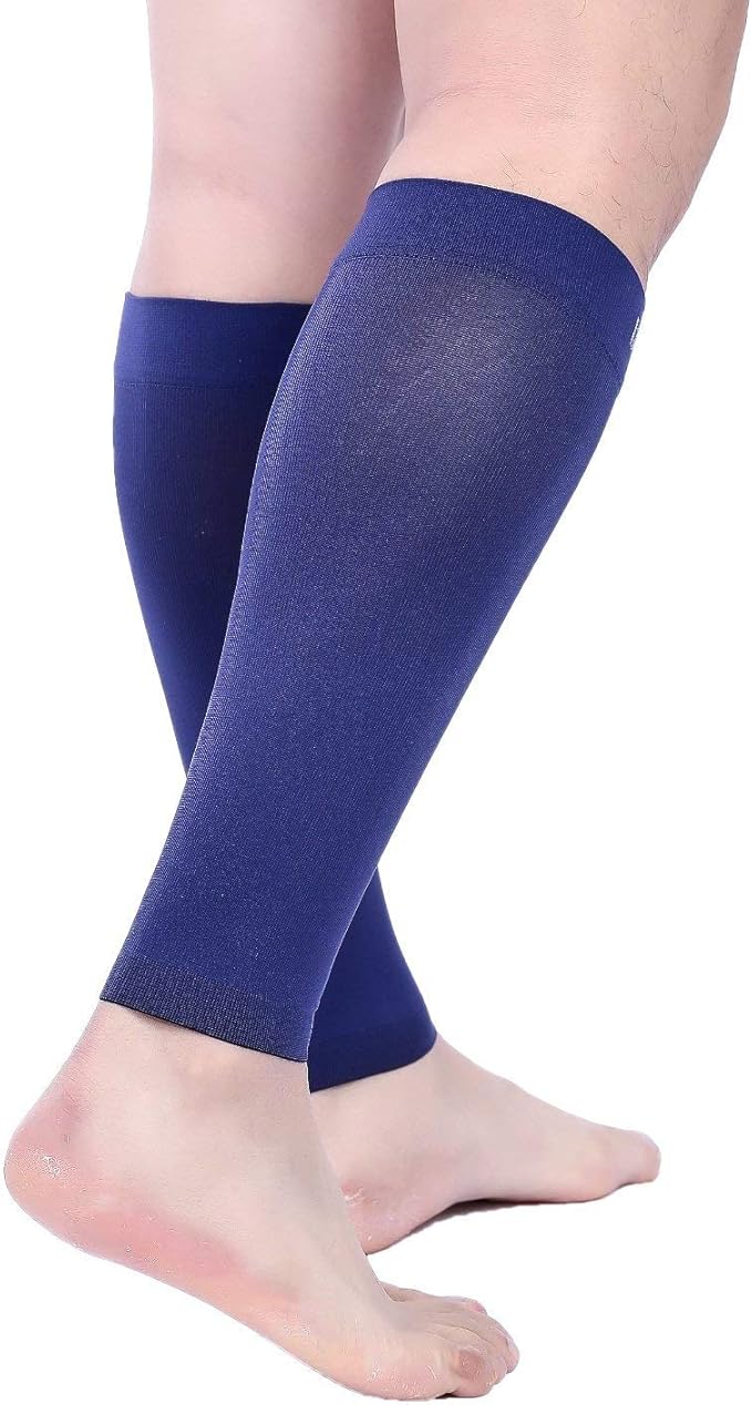 Doc Miller Compression Calf Sleeve for Men & Women – 20-30mmHg Graduated Support for Running, Shin Splints, Calf Strain – Knee High, Small to 6XL Plus Size