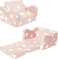Toddler Couch, Kids Couch for Toddler Fold Out, 2-in-1 Convertible Kid Sofa to Lounger Bed for Girls and Boys, Ideal for Reading Sleeping Gaming Decor (Pink)