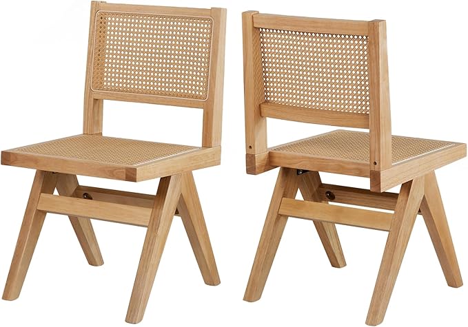 Modern Kitchen Chairs Set of 4, Armless Dining Room Chairs Solid Wood