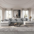 Cloud Couch Modular Sectional Sofa,156" U Shaped Large Down Filled Convertible Sofa with Ottomans for Living Room Set, Covers Washable&Replaceable(Gray)