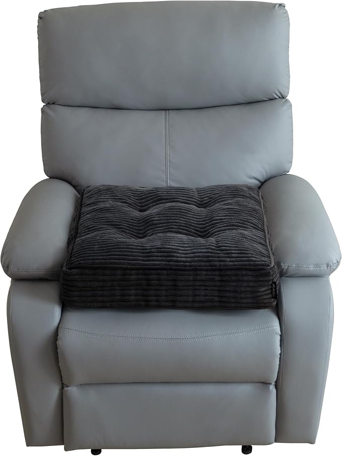 Tufted Corduroy Recliner Seat Cushion for Elderly, High Density Foam Large Square Seat Cushion for Recliner Chair, Floor Pillow, Office Chair, Car, No Pressure on Thighs, 20x20x4