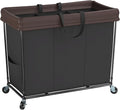 Mefirt 320L Laundry Hamper with Wheels, 3 Section Large Rolling Laundry Basket Bag with Wheels, Clothes Hamper Cart for Laundry, Bedroom, Bathroom and Dorm