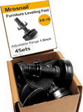 Mrosnail 4Pcs Adjustable Furniture Leveling Feet with T-Nuts, 3/8"-16 UNC Thread Screw-in Furniture Levelers for Tables, Sofas, Shelves, Cabinets