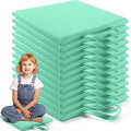 Suzile 12 Pcs 12'' Square Floor Cushions for Kids Classroom Flexible Floor Seating Elementary with Handles Classroom Carpet Cushions for Adults Toddlers Daycare Preschool School(Mint Green)