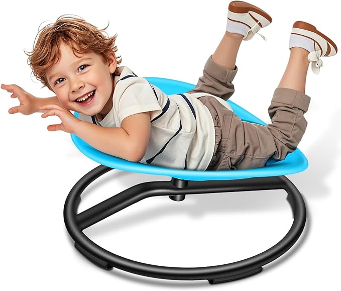FERUERW Spinning Chair for Autistic Kids, Sensory Swivel Chair, 220LBS Weight Capacity, Sensory Toy for Children with ADHD/Autism, Training Body Coordination, 3+ Years (Blue)