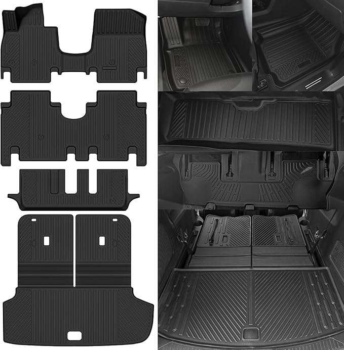 All Weather Floor Mats for 2026 Hyundai Ioniq 9 7-Seats with 2nd Row Bench Chairs Floor Mats & Trunk Mat with Backrest Mat for Hyundai Ioniq 9 Accessories All Season Floor Liner