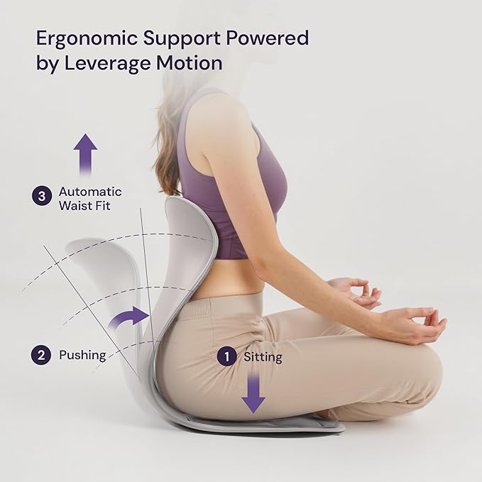 CabSupport Ergonomic Lumbar Support Seat Cushion M1 Plus - Posture Correction Spineseat for Office Chair, Car, Home with Breathable Memory Foam