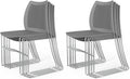 VINGLI Stacking Chairs Set of 10 Pack Stackable Office Chairs with Metal Sled Base, Ergonomic Plastic Seat & Holes Back, Stacking Chairs for Waiting Room Break Room Banquet Guest, Grey