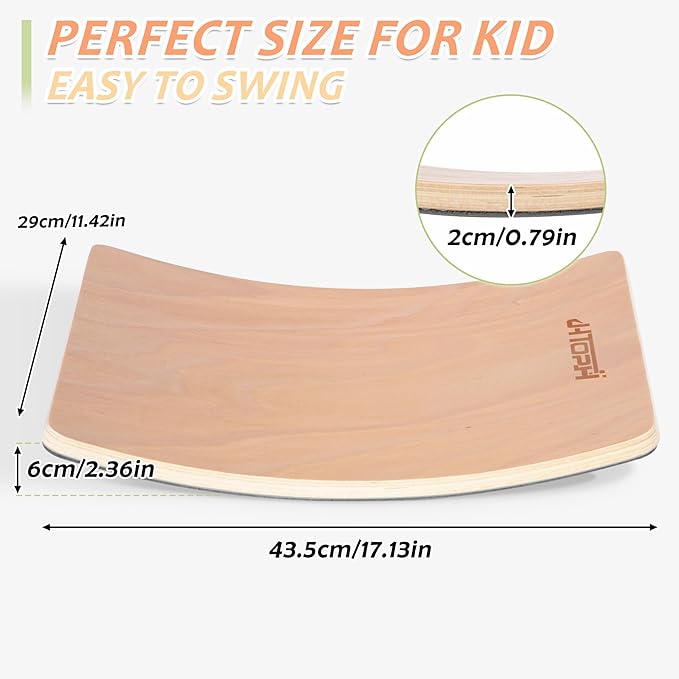 MFXLGO Balance Board for Kids Wooden Swing Board with Scratch Resistant Pat Happy Swing Learning Toy - Development Puzzle Boys Girls Kids Birthday