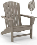 GREENVINES Adirondack Chair | Wood Grain HDPE Plastic | All Weather | Oversized Fire Pit Chairs | Desert Brown | Poly Lumber | for Outdoor Deck Backyard Patio Garden
