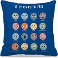 Nogrit Counseling Office Must Haves Pillow Cover, Calming Corner, Mental Health Pillowcase Decor for Home Kids,Mental Health Counselor Gifts, Calming Corner Pillow Covers 18x18 Dark Blue
