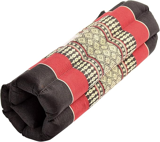 Zafuko Rollable Cushion - Organic Kapok Filling, use Rolled or Flat for Yoga and Meditation, Lightweight, Great car or seat Cushion