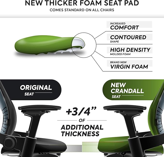 Steelcase Leap V2 Office Chair - Remanufactured by Crandall Office - Ergonomic, Fully Adjustable, 12-Year Warranty, Black Fabric - Premium Work & Home Office Seating