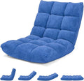 ARLIME Adjustable Floor Chair, 14-Position Lazy Sofa Chair with Back Support & Thick Padding, Portable Foldable Floor Couch for Adults, Kids, Use in Bedroom, Living Room, Home Theater (Blue)