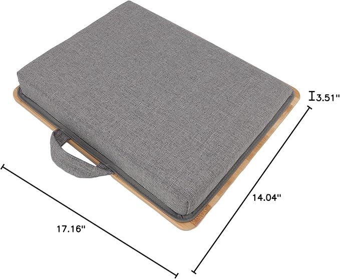 Laptop Table Lap Desk, Multifunction Bed Tray with Soft Cushion, Ergonomic Angle Design for Reading Writing Playing, Lightweight Portable Laptop Stand for Bed Sofa Office