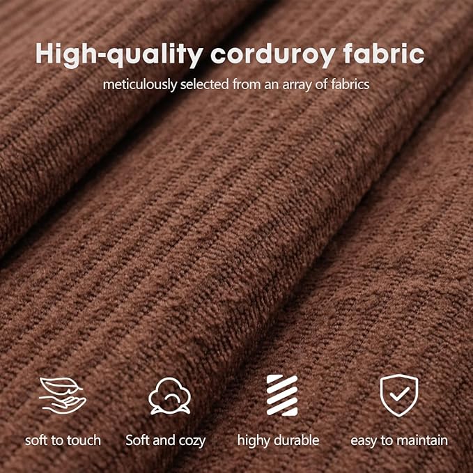 YUODL 78.8" Modular Sofa Bed - 4-in-1 Convertible Design with Corduroy Fabric and High Density Sponge, Removable Cover and Fixed Frame