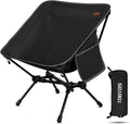 TOBTOS Ultralight Camping Chair, Portable Folding Chair Support 330 lbs, Compact Backpacking Chair with Carry Bag for Hiking Travel (Black)