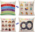 B BBPM Classroom Decor Throw Pillow Covers Set of 2 - Calming Corner School Counselor Office Mental Health Decor Calm Down Corner Supplies Cozy Corner Feelings Pillow Therapy Office Decor 18x18 Cream