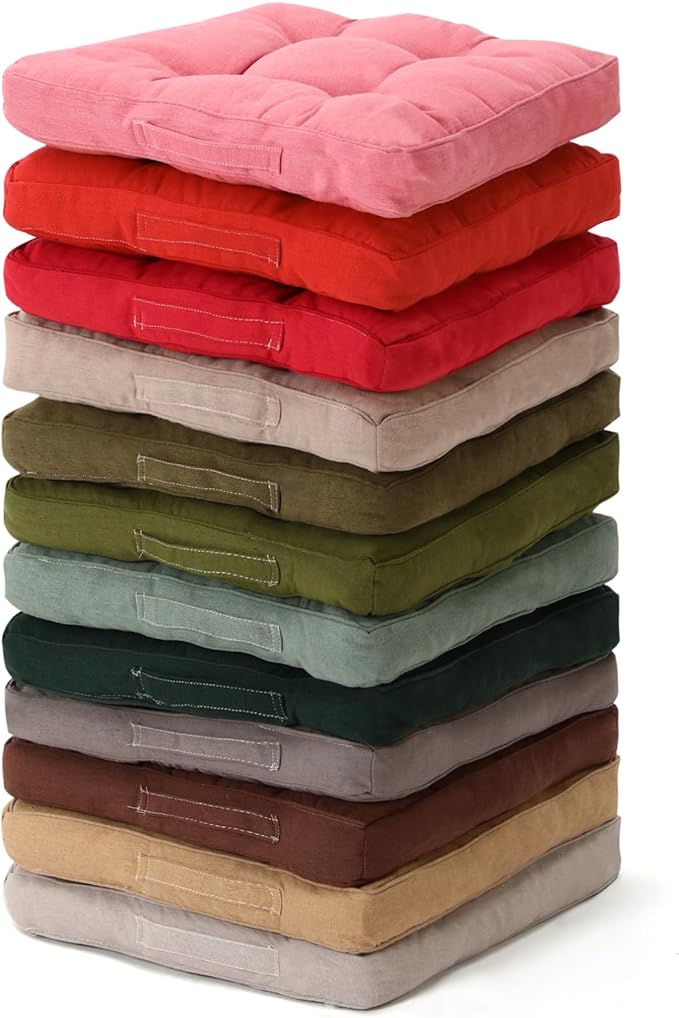 Gerrii 12 Pieces Classroom Floor Cushions with Handles Flexible Floor Seating Cushions Pillows School Chairs in Home School Classroom Kindergarten Daycare Nursery(Bright Color,Square)