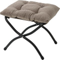 Mordchil HF 15"(H) Folding Ottoman, Foldable Footrest Stool, Portable Small Foot Stool for Couch, Collapsible Foot Rest Ottoman for Sofa, Padded Ottomans for Home, Living Room, Bedroom, Light Brown