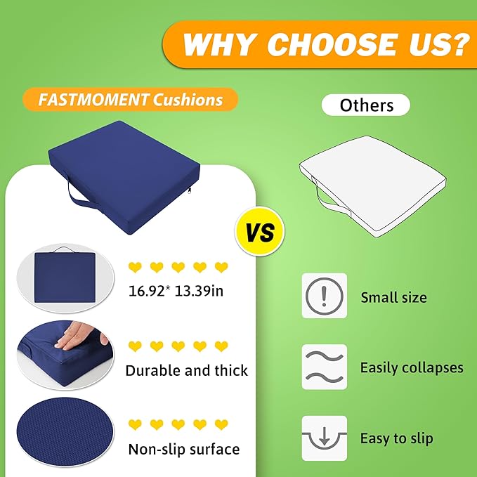 2 Pcs Stadium Seat Cushions Water-Repellent Bleacher Seat Cushions Indoor & Outdoor Seat Cushion for Bleachers Portable Stadium Cushion for Sports Events, Office Chairs, Beaches