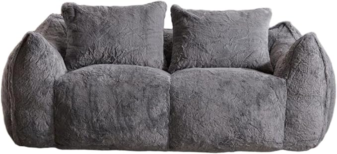 KEIKI Giant Bean Bag Couch for Adults, Oversized Loveseat, 2 Seater Fireside Chair, Comfy Lazy Floor Sofa, Cozy Reading Chair with Pillows for Living Room, Bedroom, No Assembly Required