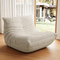 High-end Bean Bag Chair, Fireside Togo Chair with White Teddy Fabric Cover, Comfy & Soft Lazy Floor Lounge Sofa for Bedroom, Living Room, Office or Lounger