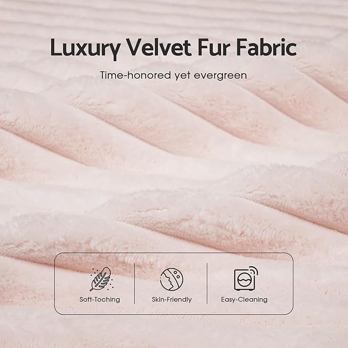Indoor Chaise Lounge Chair with Ottoman, Comfy Faux Fur Plush Corduroy Lounge Sofa, Modern Cloud Couch Chair with Wide Armrests (Pink (No Storage))