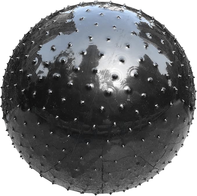 penepico Large Sensory Massage Ball for Kids, 33.5" 85CM Bouncy Exercise Ball, Big Inflatable Toys with Tactile Spikes, Outdoor Giant Yoga Balls, Large Beach Ball (1 Black)