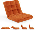 GARTMILAN Large Lazy Sofa, 24-inch Wide Plush Velvet Adjustable Floor Chair, 14-Position Armless Sofa(Orange)