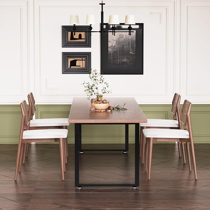 ALLCOS Metal Table Legs 28" Height 24" Wide Desk Legs Dining Table Legs Black Metal Coffee Table Legs with Adjustable Feet Pads, Black, Set of 2