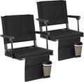 FAHKNS 2 PCS Stadium Seats for Bleachers - Stadium Seats with Back Support，Multifunctional Outdoor Stadium Chair with Shoulder Straps/Storage Pockets/Concealed Hooks for Sports Events