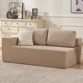 Furnify Loveseat Sofa, Cloud Modular Sofa Couch, Upholstered Floor Sofa with Deep Seat, Upholstered Foam Couch for Bedroom Living Room, No Assembly Required (Teddy Boucle, Camel)