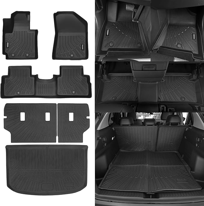 All Weather Floor Mats Fit for Kia Soul 2014-2019 Floor Mats & Trunk Mat & Backrest Mat Replacement for Kia Soul Accessories Anti-Slip Floor Liner