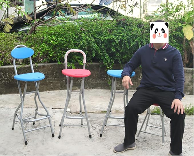 27-Inch Foldable Stool,Folding Chair, for Adults Folding Stool with Handle,Folding Bar Stool with Non-Slip Feet,Indoor and Outdoor,200 lbs Capacity,Kitchen,Game Room(11.5"×12.5"×27")