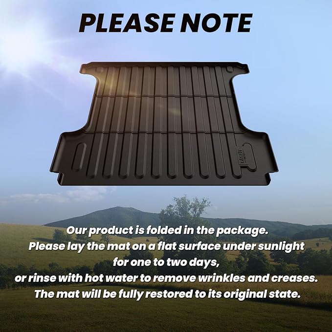 LASFIT 5FT7 Truck Bed Mat for Ram 1500 2002-2018 & 1500 Classic 2019-2024 (5.7 FT/67.4 inches) NOT for Optional Rambox, All Weather Custom Fit TPE Truck Bed Liner