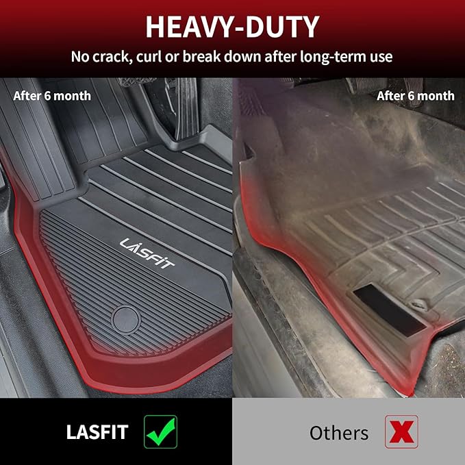 LASFIT Floor Mats Fit for BMW X3 2018-2024/ BMW X4 2019-2024, Custom Fit TPE All Weather Waterproof Floor Liners Front & Rear Rows Car Mats for 30i M40i 30e M40i xDrive30i, Black