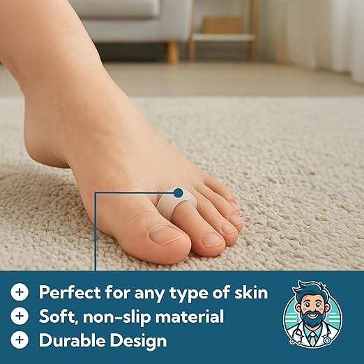 Dr. J's One Step Shop Hammertoe Relief Pads – Podiatrist Recommended Silicone Supports for Alignment and Offloading – 3 Pairs (6-Pack) Soft Gel Cushions for Mallet, Claw, and Bent Toes – Unisex Foot Support