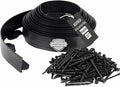 AggFencer 4 in x 25 Ft Garden Landscape Edging, No Dig Garden Edging Border Kit with 46 Pcs Spikes for Flower Bed Lawn Yard Grass Black
